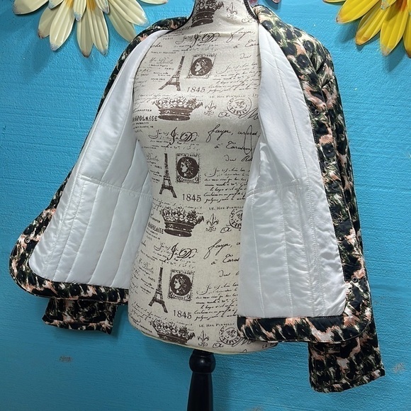 Rachel Comey Quilted Cropped Jacket Leopard Crayon Print Recycled Fabric Large - Picture 7 of 12